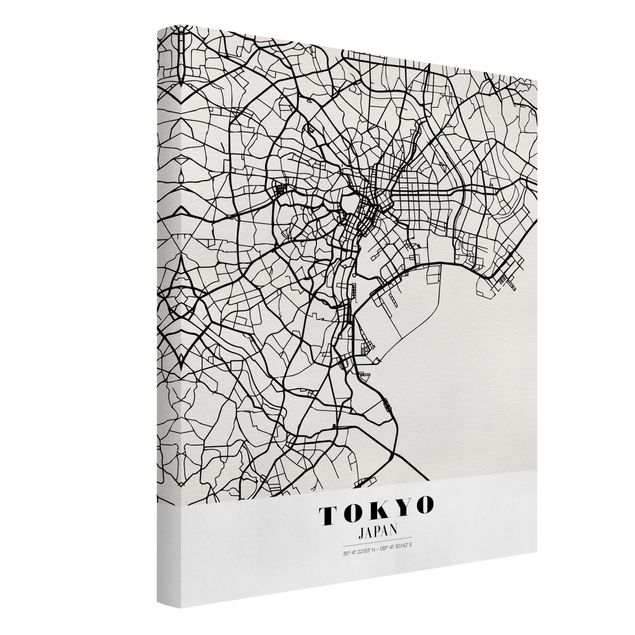 Obrazy do salonu nowoczesne Mapa miasta Tokio - Klasyczna