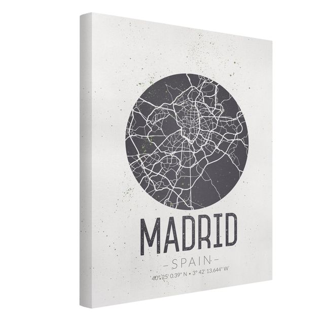 Obrazy powiedzenia Mapa miasta Madryt - Retro