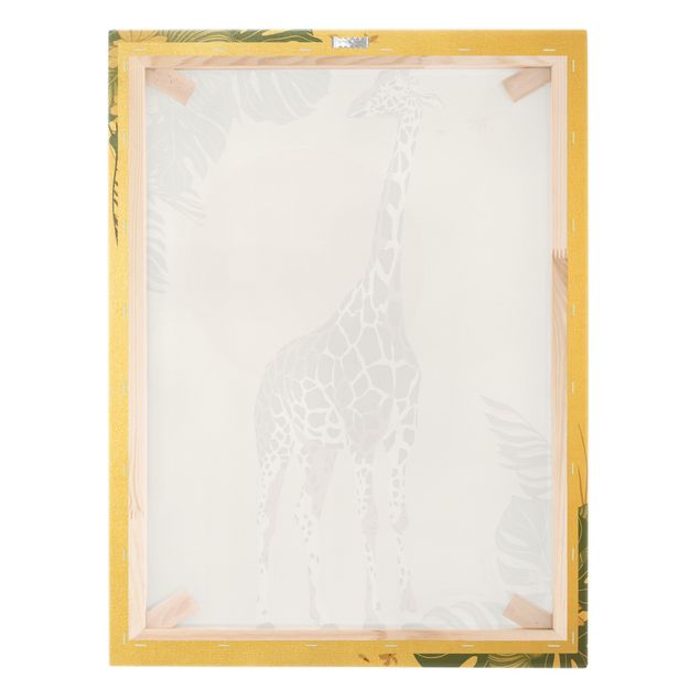 Złoty obraz na płótnie - Zwierzęta Safari - Żyrafa