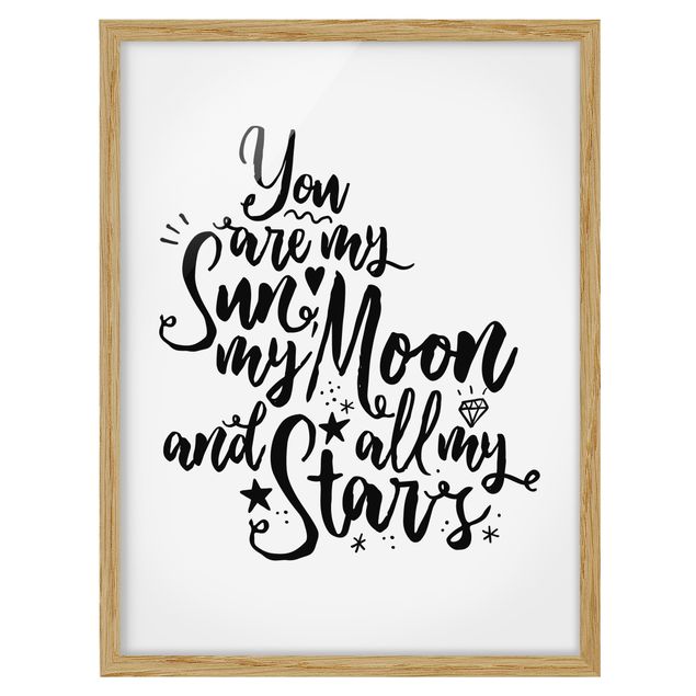 Obrazy w ramie do kuchni Jesteś moim Słońcem, moim Księżycem i wszystkimi moimi Gwiazdami