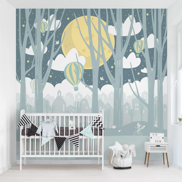Pokój niemowlęcy Księżyc z drzewami i domami
