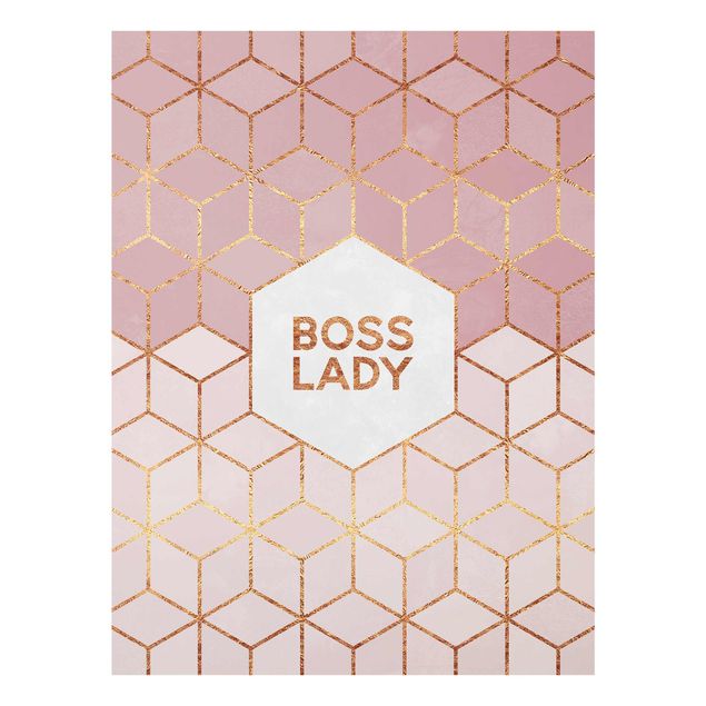 Obrazy na szkle abstrakcja Boss Lady Hexagons Pink