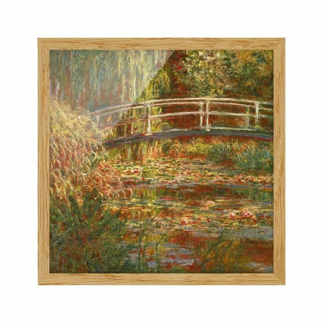 Obrazy w ramie krajobraz Claude Monet - Staw z liliami wodnymi i japoński mostek (Harmonia w różu)