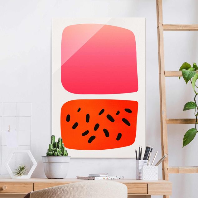Dekoracja do kuchni Abstrakcyjne kształty - Melon i róż