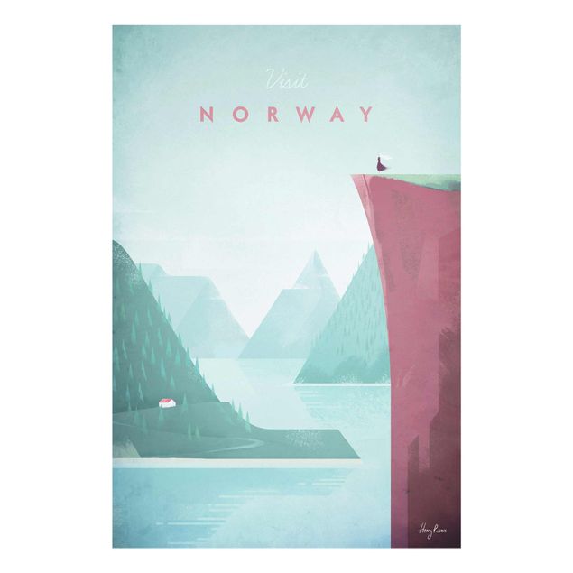 Obrazy na szkle krajobraz Plakat podróżniczy - Norwegia