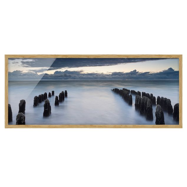 Obrazy do salonu Drewniane groty na Morzu Północnym na wyspie Sylt
