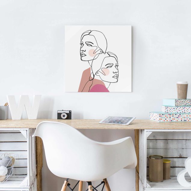 Dekoracja do kuchni Linia Art Kobiety portret policzki różowy