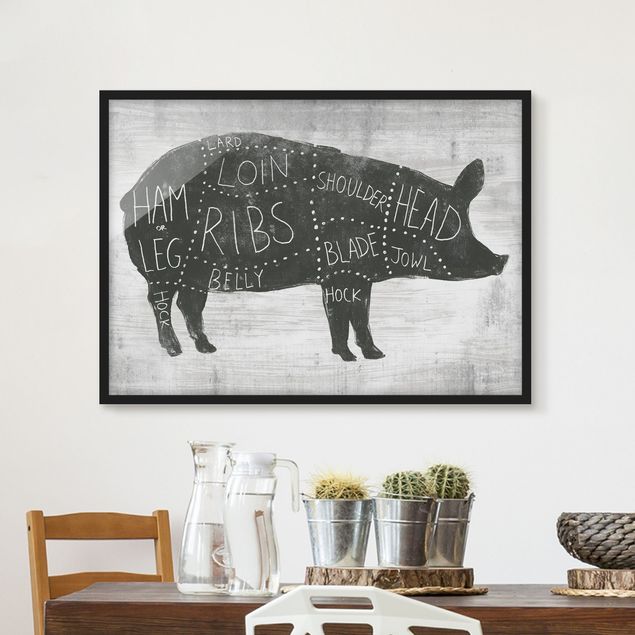 Dekoracja do kuchni Tablica ekspozycyjna rzeźnika - świnia
