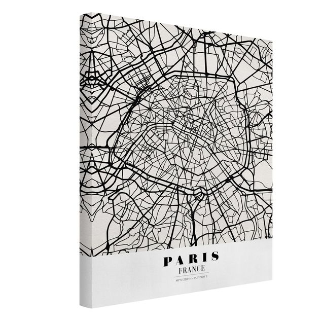 Obrazy z napisami City Map Paris - Klasyczna