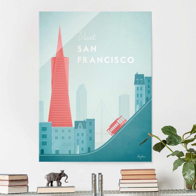 Obrazy na szkle architektura i horyzont Plakat podróżniczy - San Francisco
