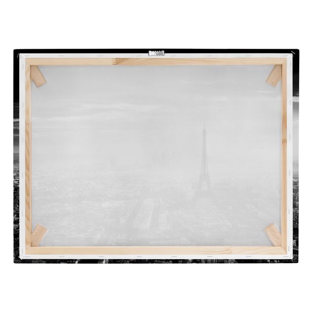 Obrazy architektura Wieża Eiffla z góry, czarno-biała