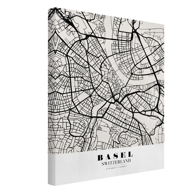 Obrazy z napisami Mapa miasta Bazylea - Klasyczna
