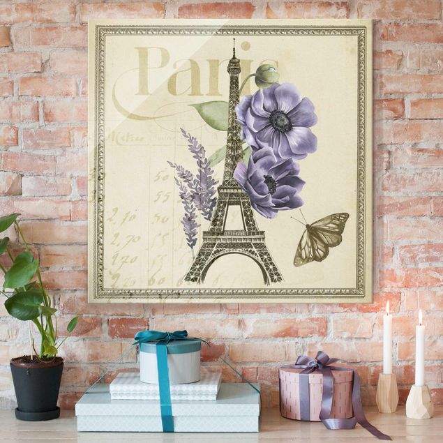 Obrazy na szkle architektura i horyzont Kolaż Paryż Wieża Eiffla