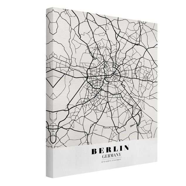 Obrazy z napisami City Map Berlin - Klasyczna