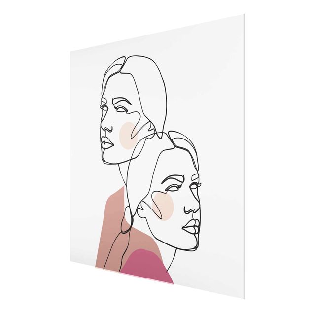 Obrazy portret Linia Art Kobiety portret policzki różowy