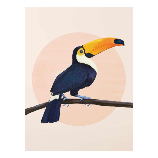 Nowoczesne obrazy do salonu Ilustracja ptak tukan malarstwo pastelowe