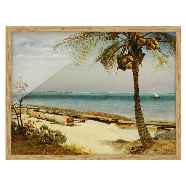 Obrazy w ramie plaża Albert Bierstadt - Wybrzeże w tropikach
