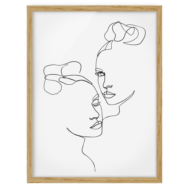 Obrazy w ramie do łazienki Line Art Twarze kobiet czarno-biały