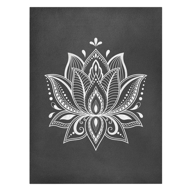Czarno białe obrazy Lotus Ilustracja biała czarna