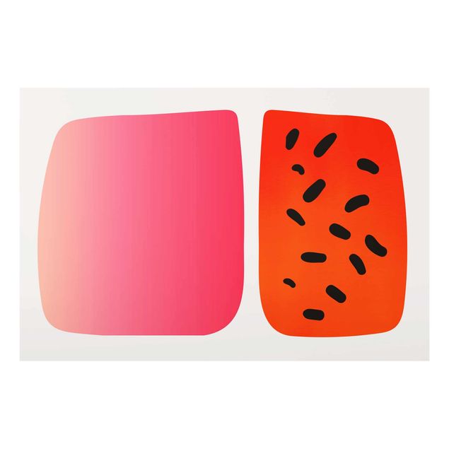 Obrazy abstrakcja Abstrakcyjne kształty - Melon i róż