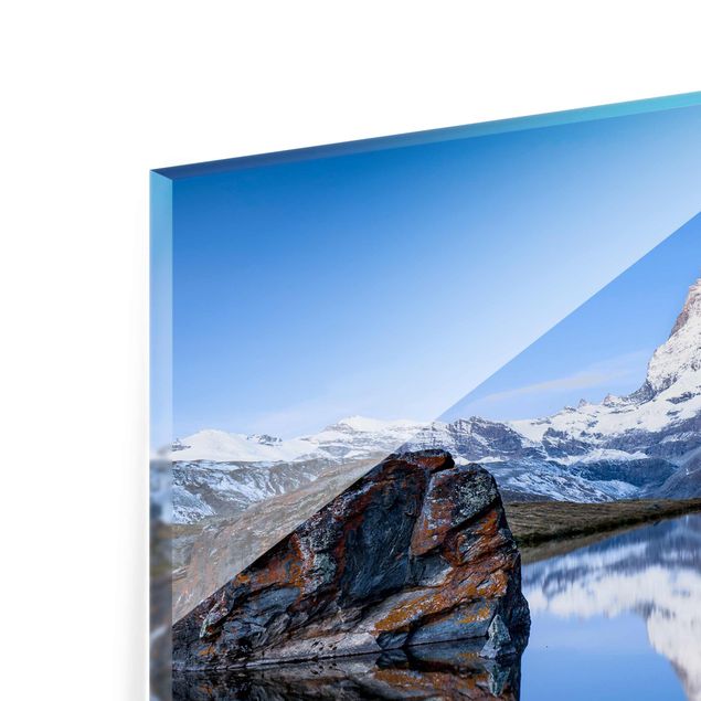Nowoczesne obrazy do salonu Jezioro Stelli przed Matterhornem