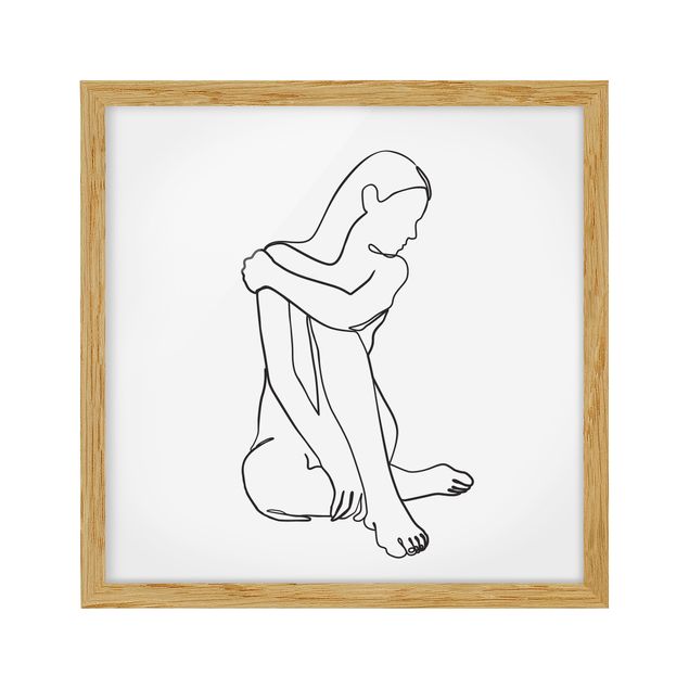 Obrazy w ramie do łazienki Linia Art Kobieta naga czarno-biały
