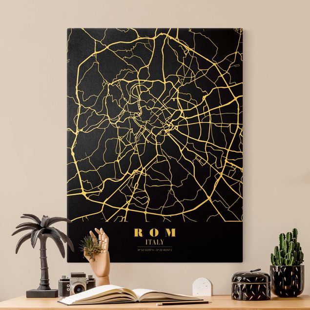 Obrazy powiedzenia Mapa miasta Rome - Klasyczna Black