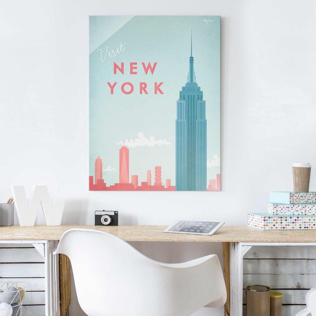 Obrazy na szkle Nowy Jork Plakat podróżniczy - Nowy Jork