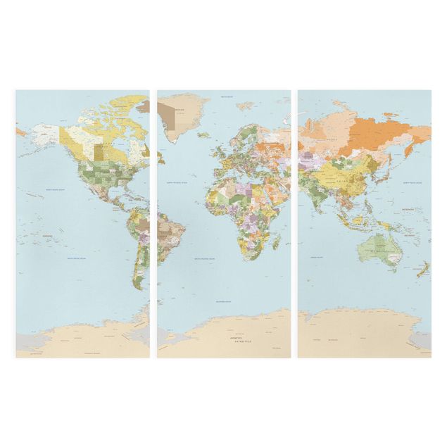 Obrazy na płótnie góra Polityczna mapa świata