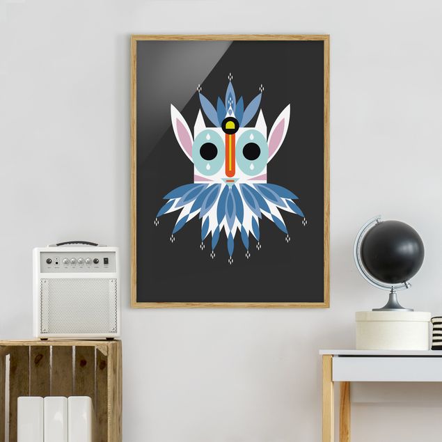 Obrazy w ramie artystyczny Kolaż Etno Maska - skrzat
