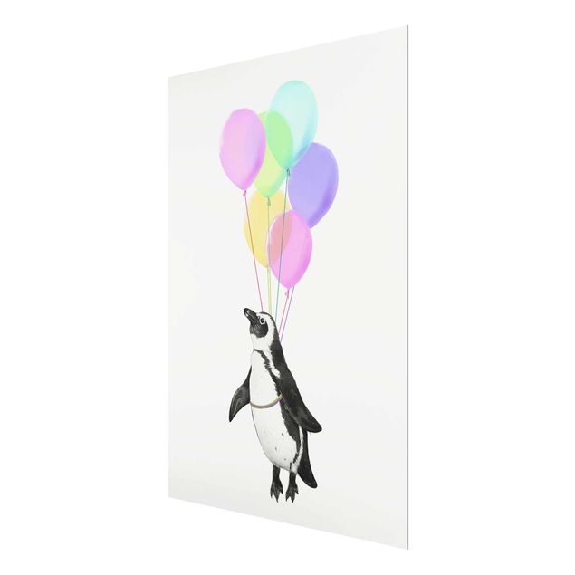 Nowoczesne obrazy Ilustracja pastelowych balonów w kształcie pingwina