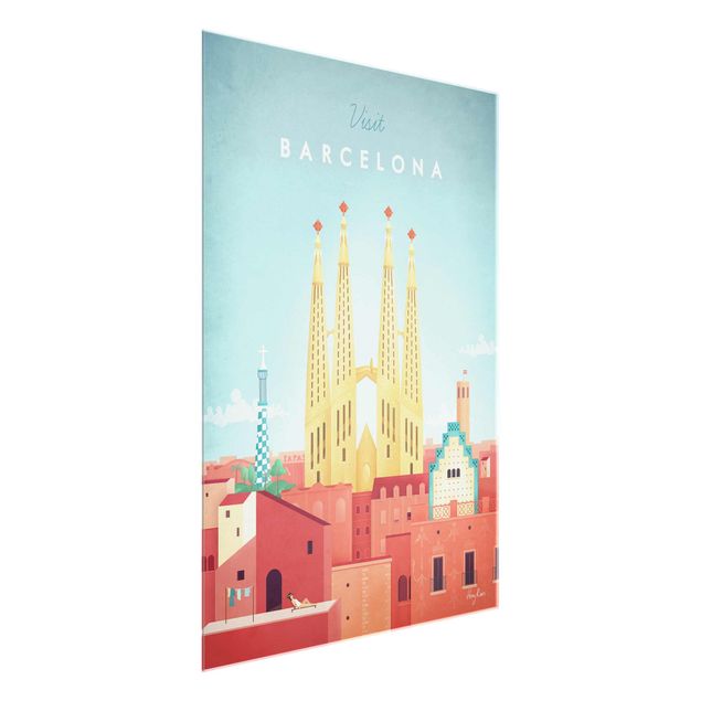 Obrazy do salonu Plakat podróżniczy - Barcelona