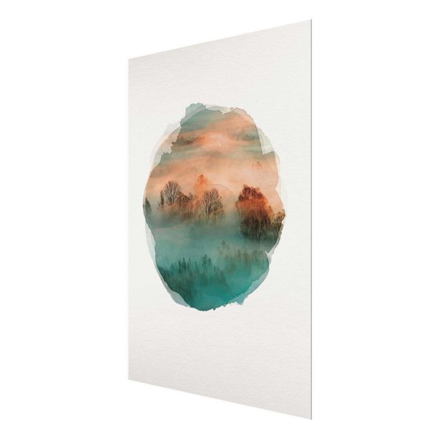 Obrazy do salonu Akwarele - Mgła o wschodzie słońca