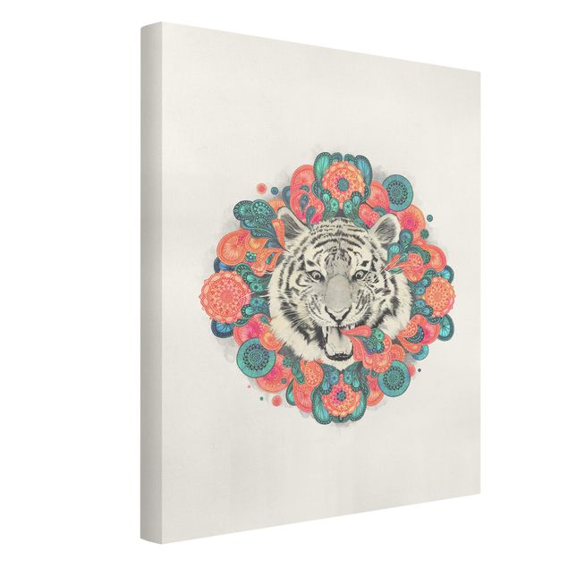 Obrazy nowoczesny Ilustracja tygrysa Rysunek mandala paisley
