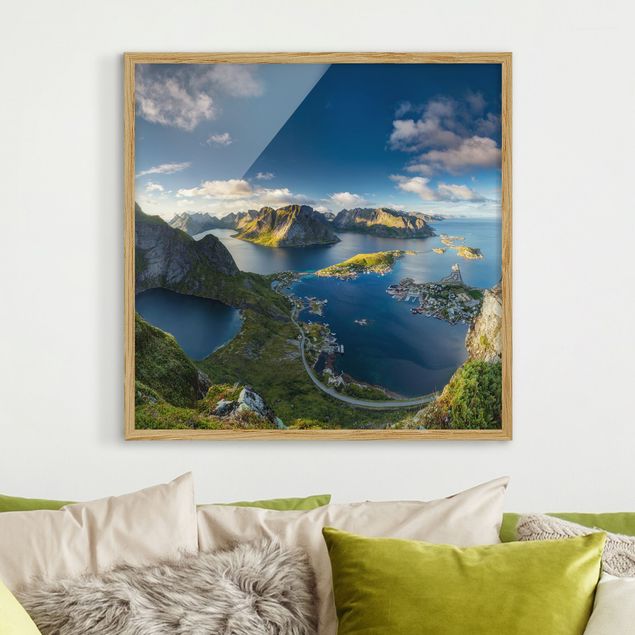 Obrazy w ramie krajobraz Widok na fiord w Reinebringen