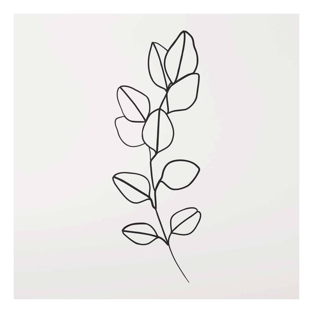 Obrazy nowoczesny Line Art Gałązka liści czarno-biały