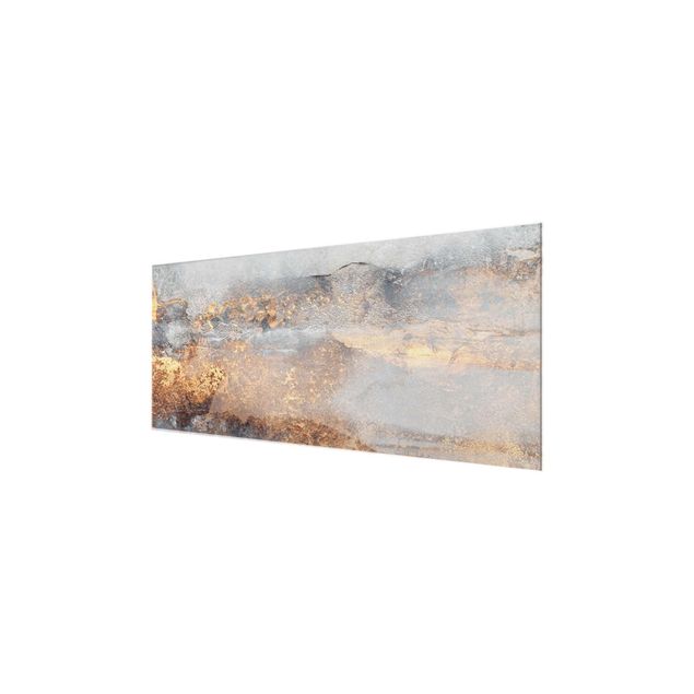 Abstrakcja obraz Złoto-szara mgła