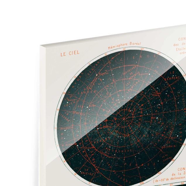 Sbraz mapa swiata Ilustracja w stylu vintage - konstelacje gwiezdne
