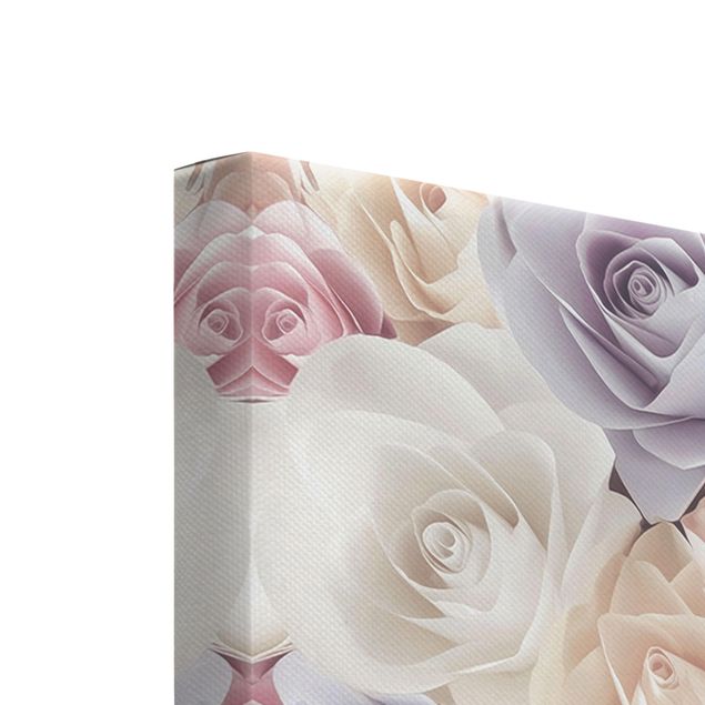 Obraz na płótnie Pastelowe papierowe róże artystyczne