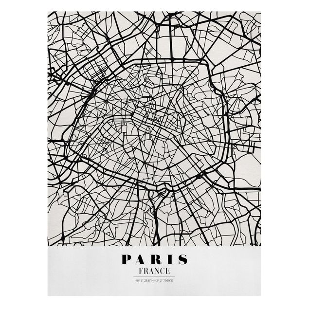 Obrazy Paryż City Map Paris - Klasyczna