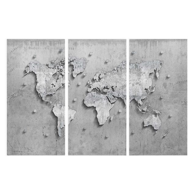 Sbraz mapa swiata Mapa świata z betonu