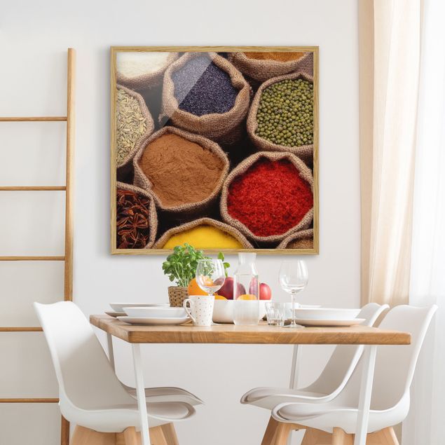 Obrazy w ramie do kuchni Kolorowe przyprawy
