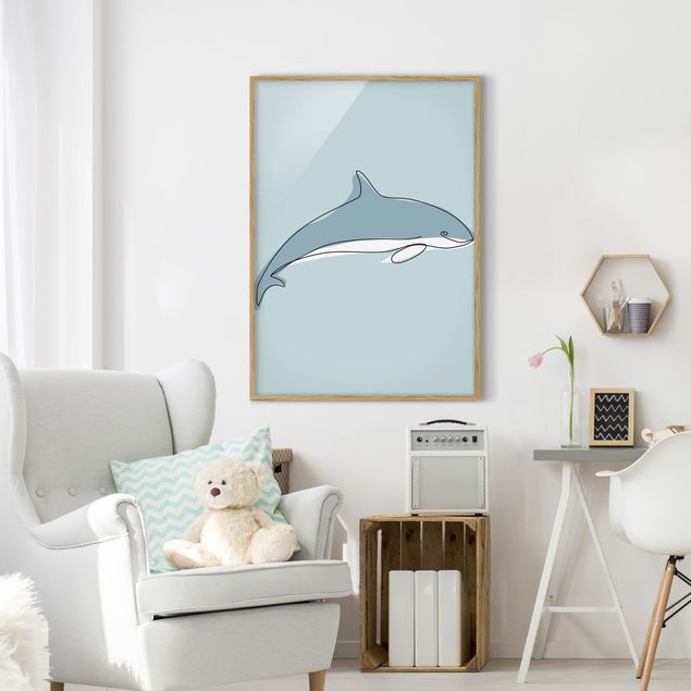 Obrazy ryby Dolphin Line Art