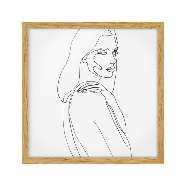 Obrazy w ramie do łazienki Line Art Woman Shoulder czarno-biały