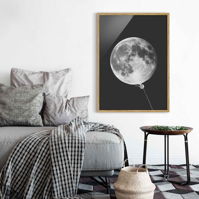 Obrazy w ramie artystyczny Balon z księżycem