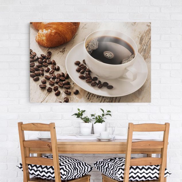 Obrazy nowoczesny Filiżanka kawy z ziarnami kawy