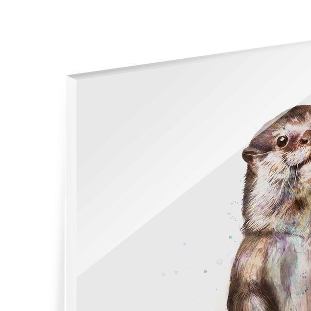 Zwierzęta obrazy Ilustracja Wydra z ręcznikiem malowana na biało