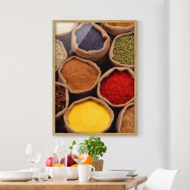 Obrazy w ramie do kuchni Kolorowe przyprawy