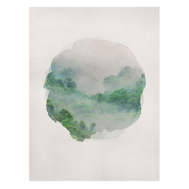 Obrazy krajobraz Akwarele - Dżungla we mgle
