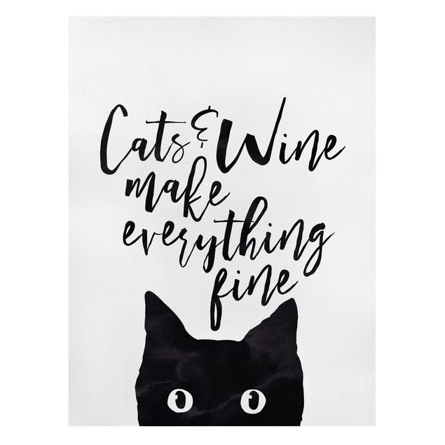 Obrazy ze zwierzętami Koty i wino sprawiają, że wszystko jest w porządku